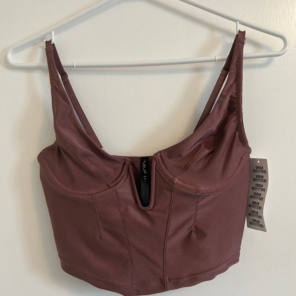 Urban Outfitters NWT mauve with a shine,  form fitting corset like top,